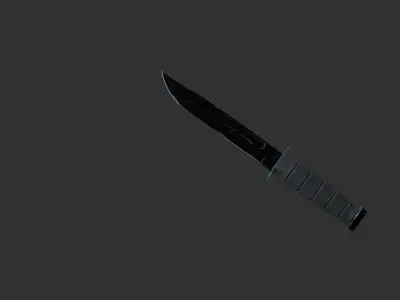Knife battle model 3D for game asset Low-poly 3D model