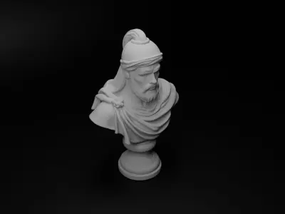 Berber Warrior Bust Chess 3D print model order