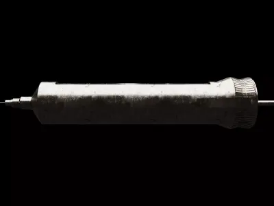 Realistic Worn Metal Syringe Low-poly 3D model