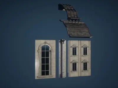 Monument Window Game Ready Low-poly 3D model