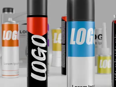 Industrial Container Can Mockup Set Free 3D model