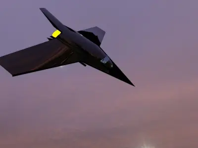 Sci-fi Stealth Plane Free low-poly 3D model