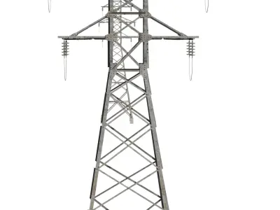 Power lines LEP-U35 Low-poly 3D model