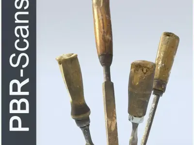 Chisels Low Poly SM Low-poly 3D model