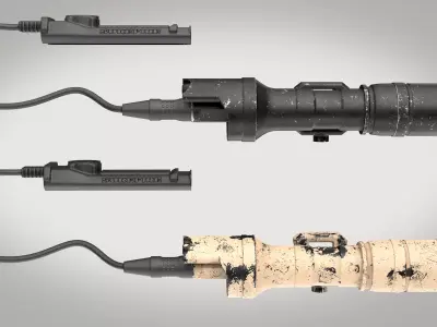 Tactical Flashlight Two Texture sets Low-poly 3D model