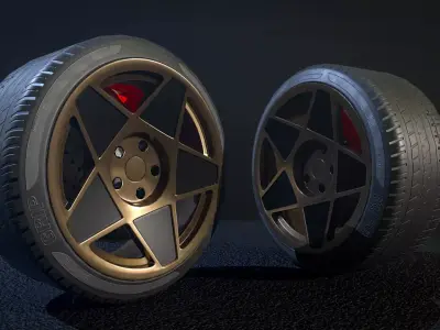 Advan wheel - pbr low poly model Low-poly 3D model