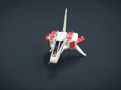 Lizard King SpaceShip Low-poly 3D model