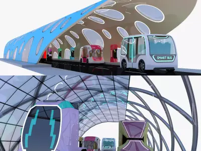 Future EV charging stations 3D Model Pack