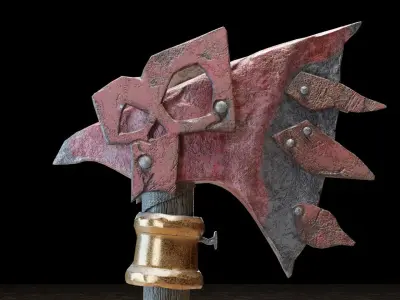 Battle ax Low-poly 3D model purchase