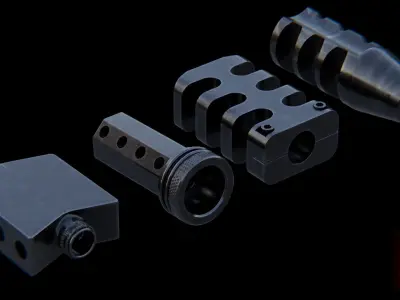 PBR Muzzle Collection low-poly 3d model two plastic parts for... Low-poly 3D model