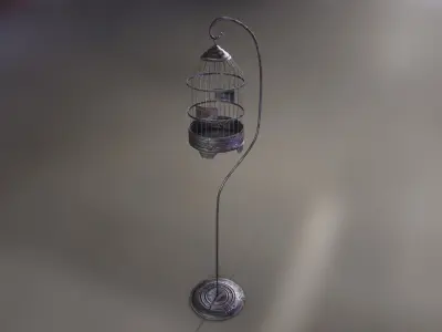 Metal bird cage Low-poly 3D model