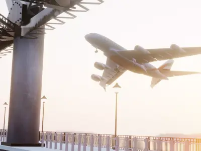 Emirates Airbus Scene Free low-poly 3D model