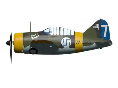 Brewster F2A Buffalo B239 3D model
