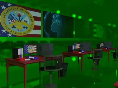 Military Control Room Low-poly 3D model purchase