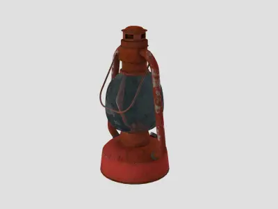 Vintage Gas Lamp Low-poly 3D model