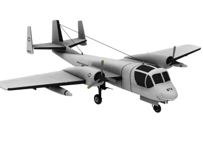 Lowpoly OV-1 Mohawk 3D Model Low-poly 3D model