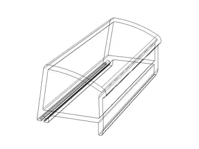 Aluminum Extruded Cross  Bar MOD AL-049ap Low-poly 3D model