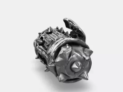 Sharp Steel Gauntlet Low-poly 3D model