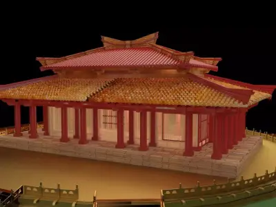 Chinese ancient house 3D model 5