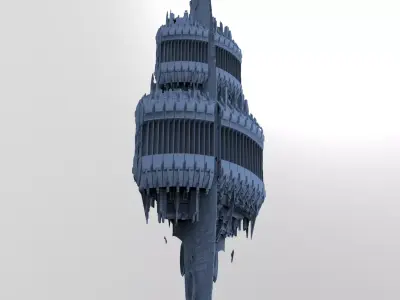 Art Deco Sci-Fi Temples 7  3D model