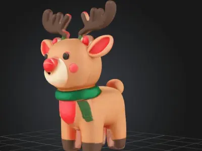 Festive Christmas Reindeer 3D model