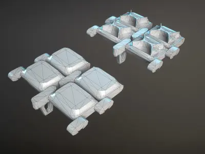 T158 Track for M1 Abrams Tank Low-poly 3D model