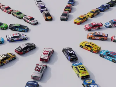 60 CAR PACK - NASCAR Race Cars Free 3D model