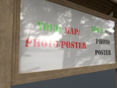 PBR Outdoor Wooden Notice Board A  Low-poly 3D model