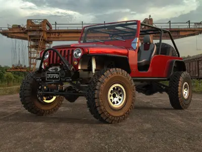 Jeep CJ5 Extended Cab 3D model