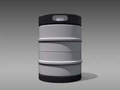 Keg Half Barrel Low-poly 3D model