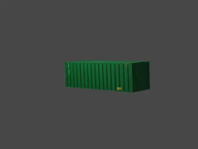 Green Metal Shipping Crate 3D model