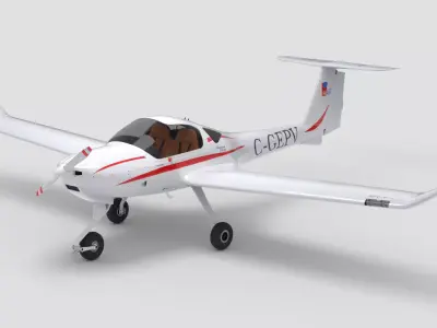 Aircraft Diamond DA20 C1 Low-poly 3D model
