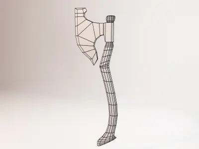 Hand Painted Low Poly Game-Ready Axe Low-poly 3D model