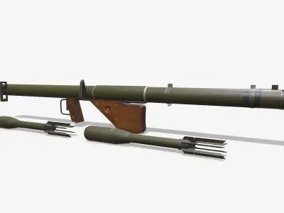 M1A1 Bazooka Low-poly PBR Low-poly 3D model