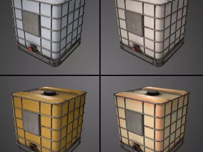 Caged IBC Tote Low-poly 3D model