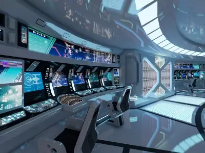 Sci-fi Interior Low-poly 3D model