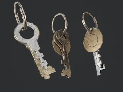 Vintage Keys Low-poly 3D model