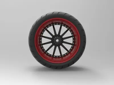 Wide rear wheel from Chopper 3D model