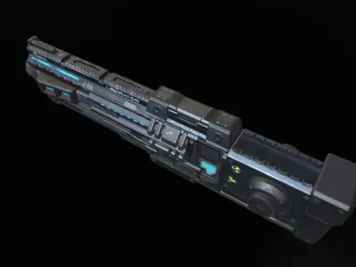 Blaster Gun - Game mesh Low-poly 3D model