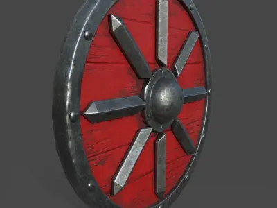 war shield Low-poly 3D model