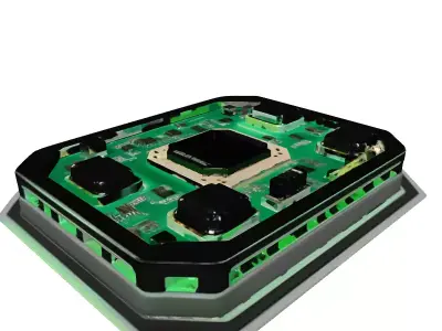 Futuristic Cyber Deck with LED 3D model