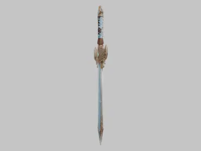 Detailed 3D model of a modern sword Low-poly 3D model