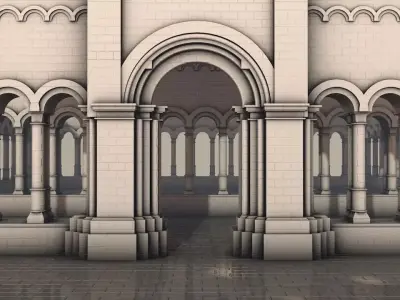 royal gateway  Low-poly 3D model