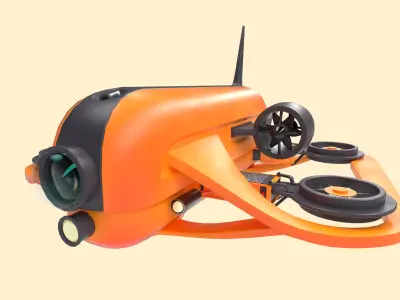 Underwater Drone - GAME-READY Low-poly 3D model