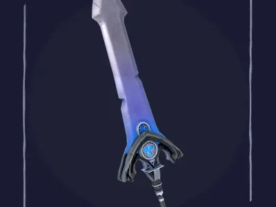 Gothic Sword - Game Ready -  Low-poly 3D model