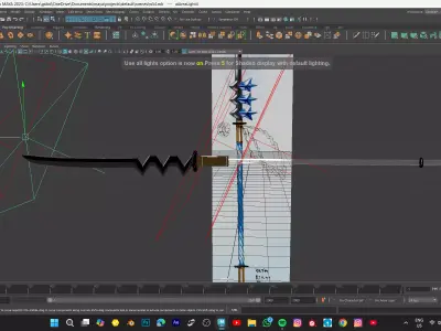 stick sword model Low-poly 3D model