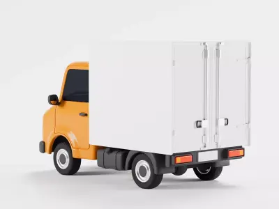 Stylized delivery truck Low-poly 3D model