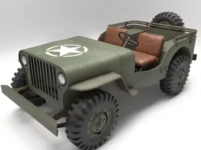 Military USA Vehicle of World War II  Low-poly 3D model