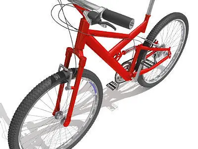 Bright Red Mountain Bike 01 3D model