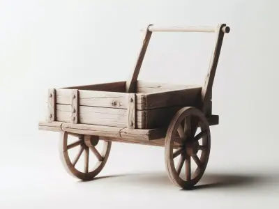 Wooden Cart 3D Printable Model 3D print model purchase